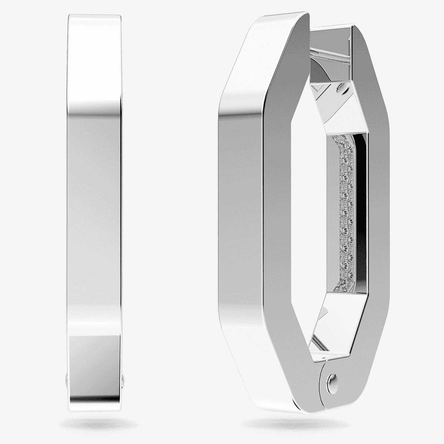 Joyer A Swarovski  | Pendientes De Aro Dextera Swarovski Ba Ados En Rodio