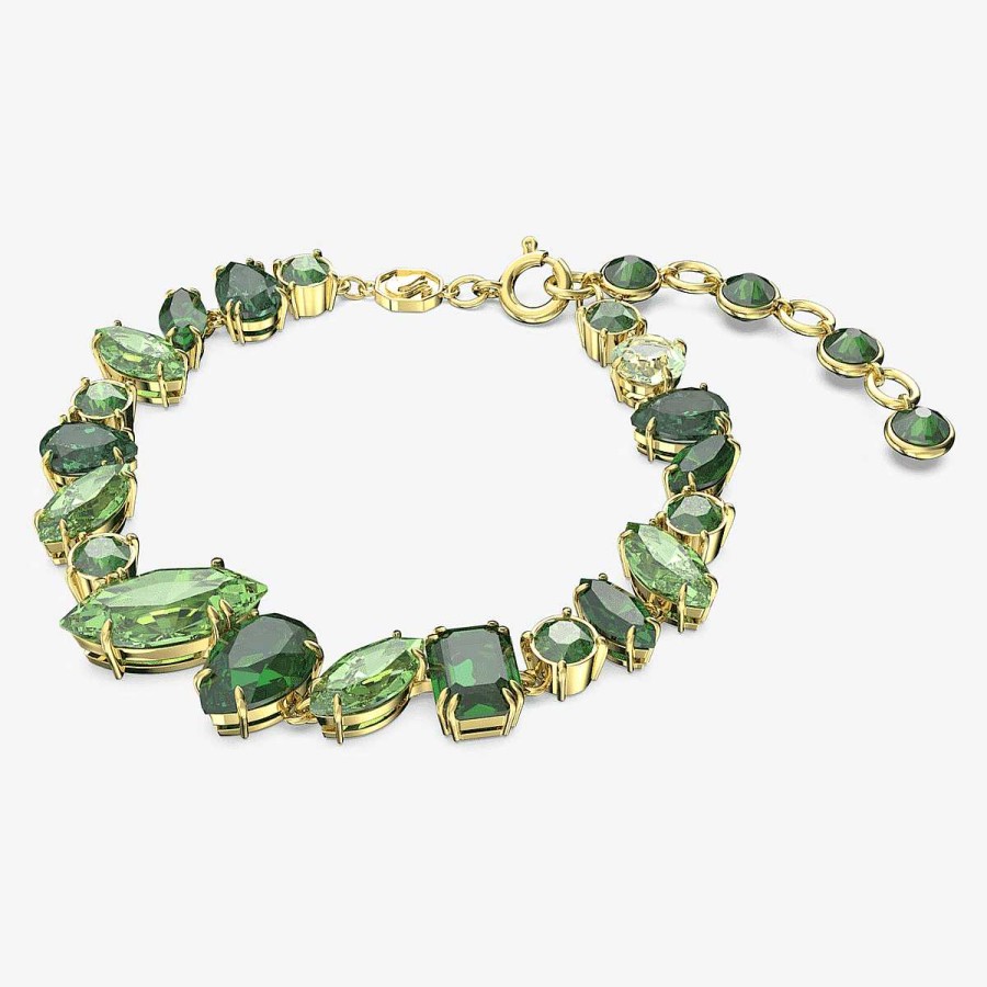 Joyer A Swarovski  | Pulsera Gema. Tallas Mixtas, Verde, Ba O Tono Oro Swarovski