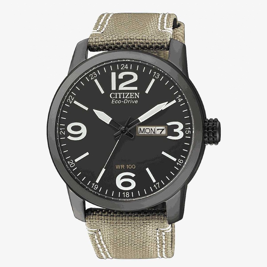 Relojes Citizen  | Reloj Citizen Of Collection 3 Agujas Esfera Negra Brazalete Beig