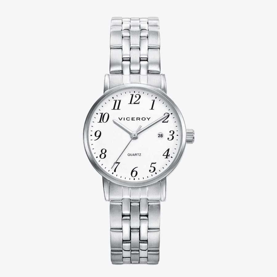 Relojes Viceroy  | Reloj Viceroy, Brazalete Acero Plateado, Esfera Blanca