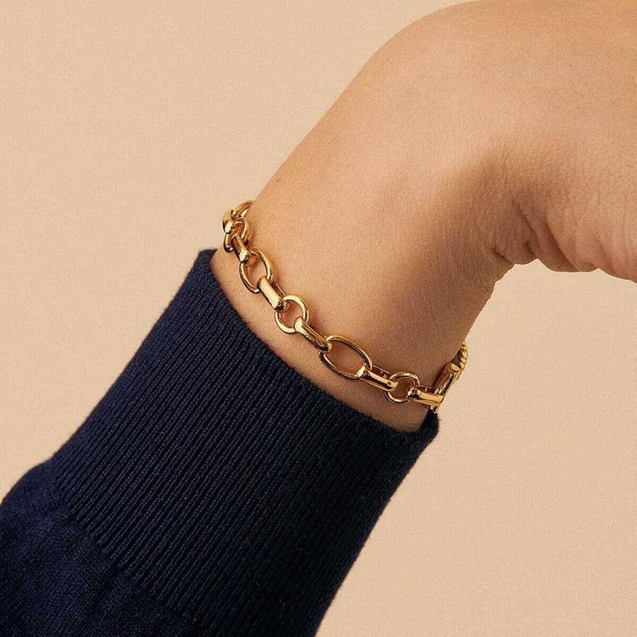 Joyer A Agatha Paris  | Pulsera De Cadena Twiggy De Agatha Paris – Oro / Camello