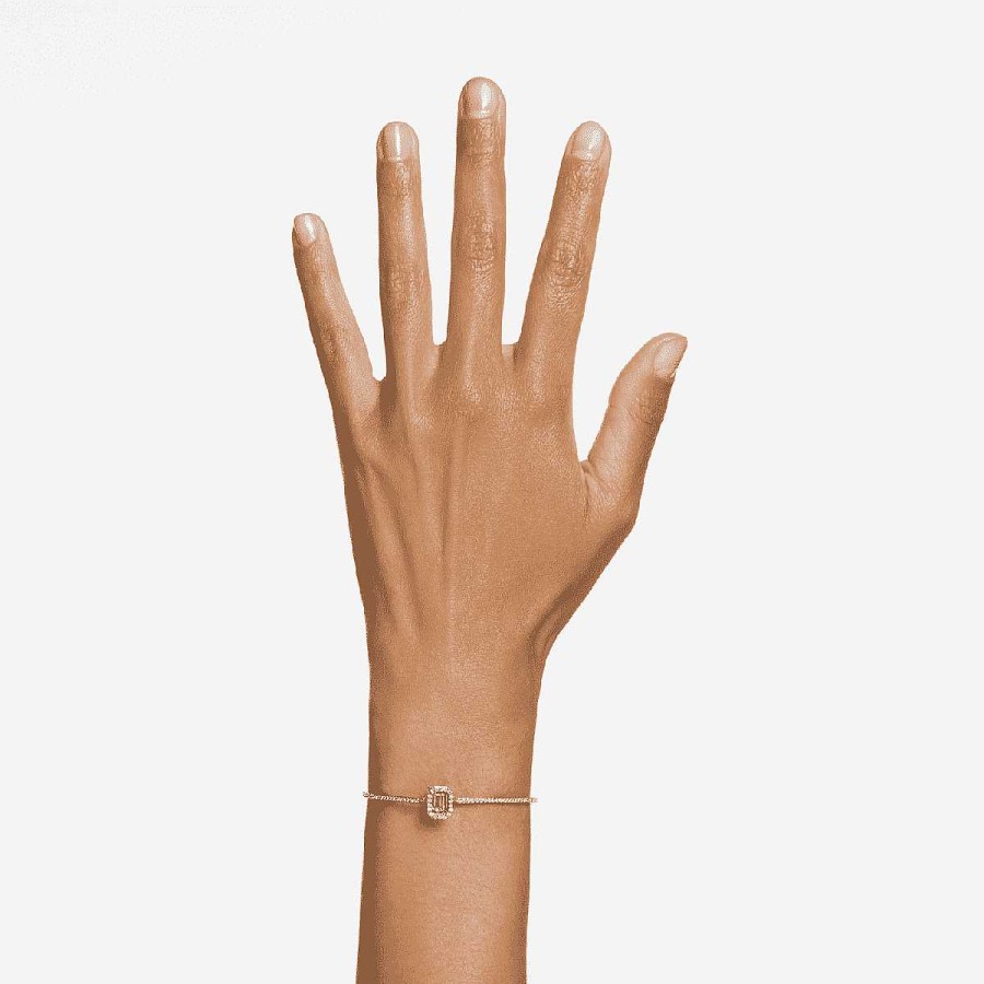 Joyer A Swarovski  | Brazalete Millenia Swarovski Chapado En Oro