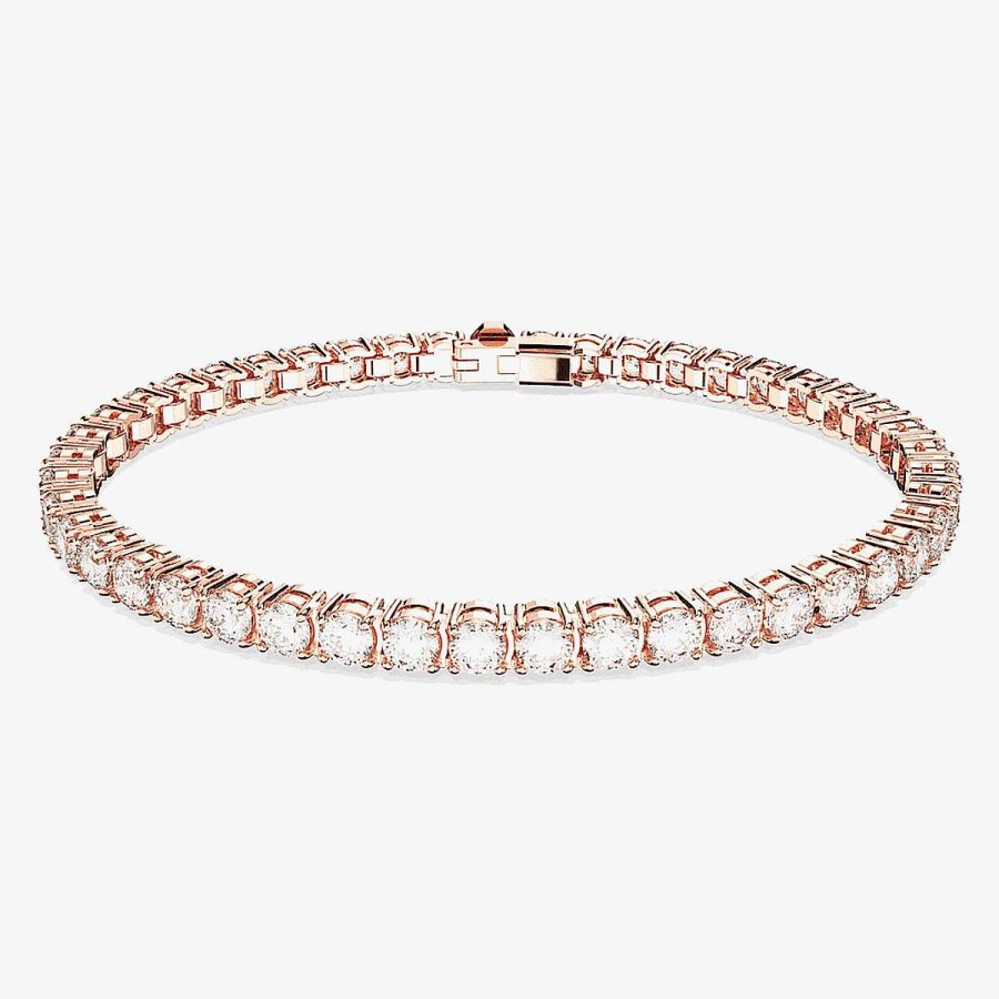 Joyer A Swarovski  | Pulsera Matrix Tennis Swarovski Chapada En Oro Rosa