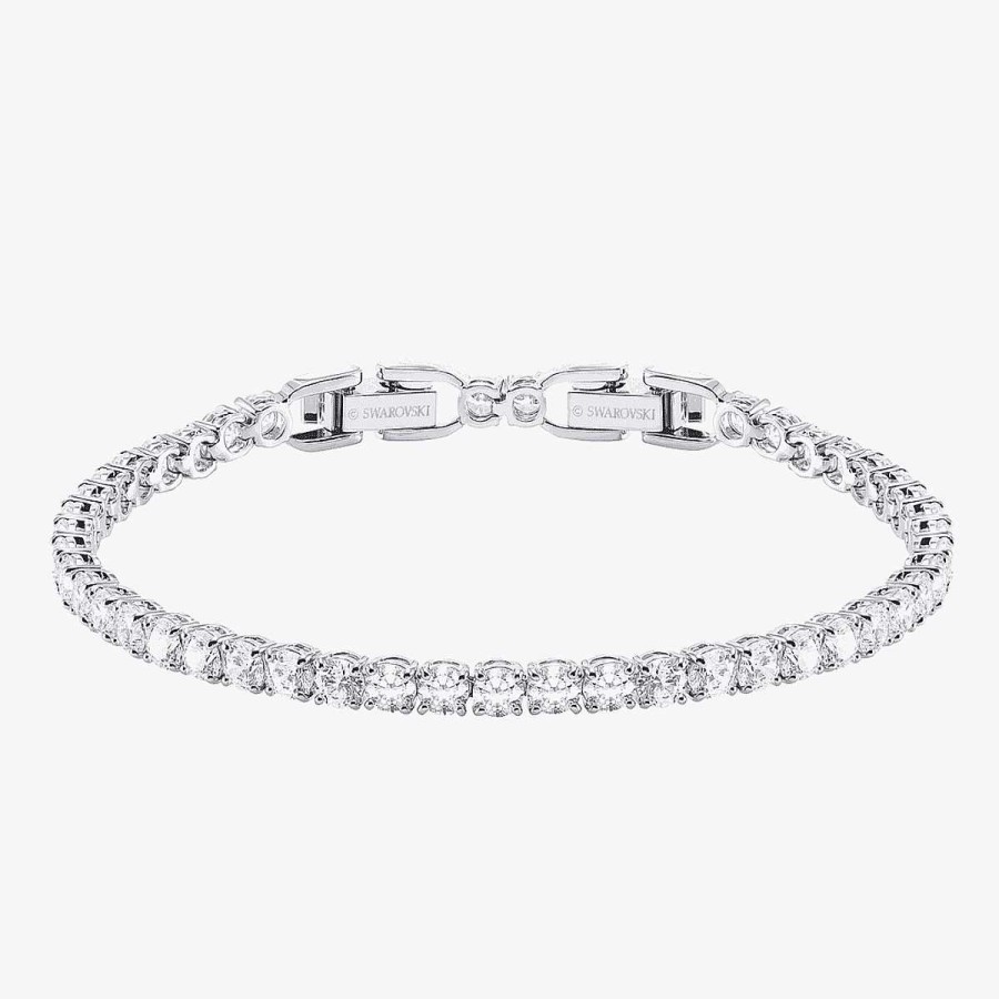 Joyer A Swarovski  | Pulsera Tennis Deluxe Swarovski Ba Ada En Rodio