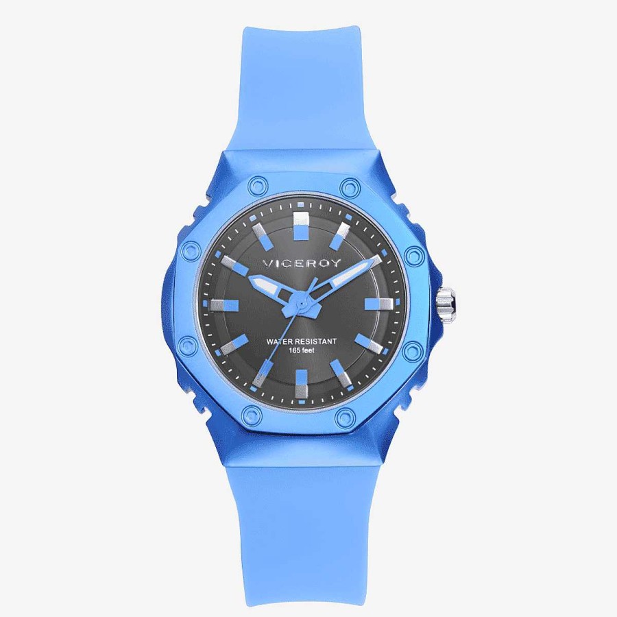 Relojes Viceroy  | Reloj Viceroy Colors, Brazalete Silicona Azul, Esfera Negra
