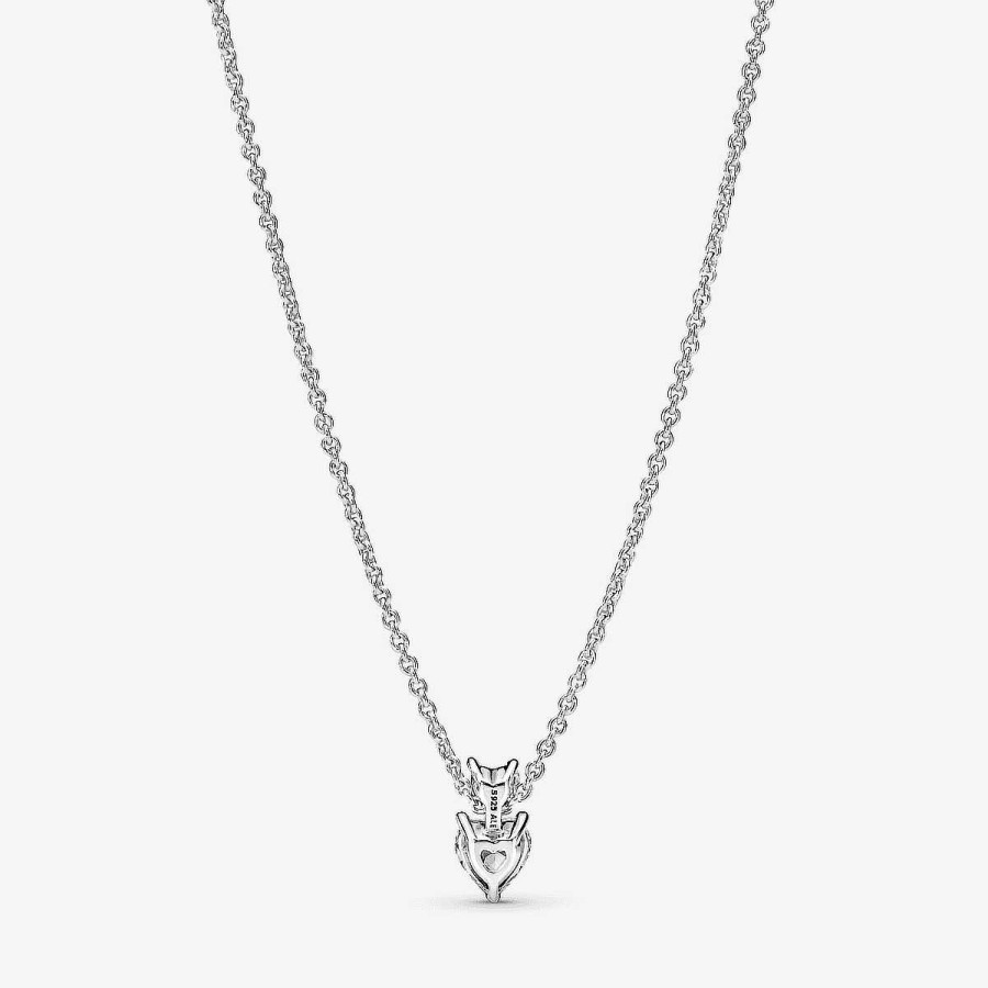 Joyer A Pandora  | Collar Pandora Colgante Doble Coraz N Brillante