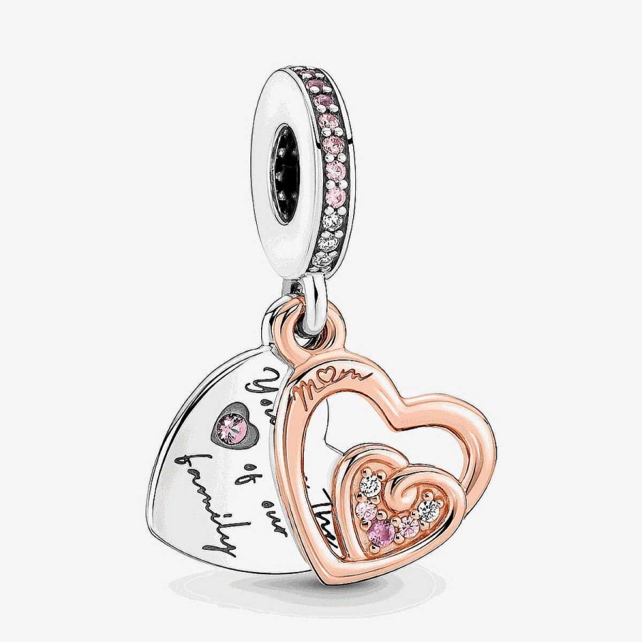 Joyer A Pandora  | Charm Colgante Pandora Doble Corazones Infinitos Entrelazados