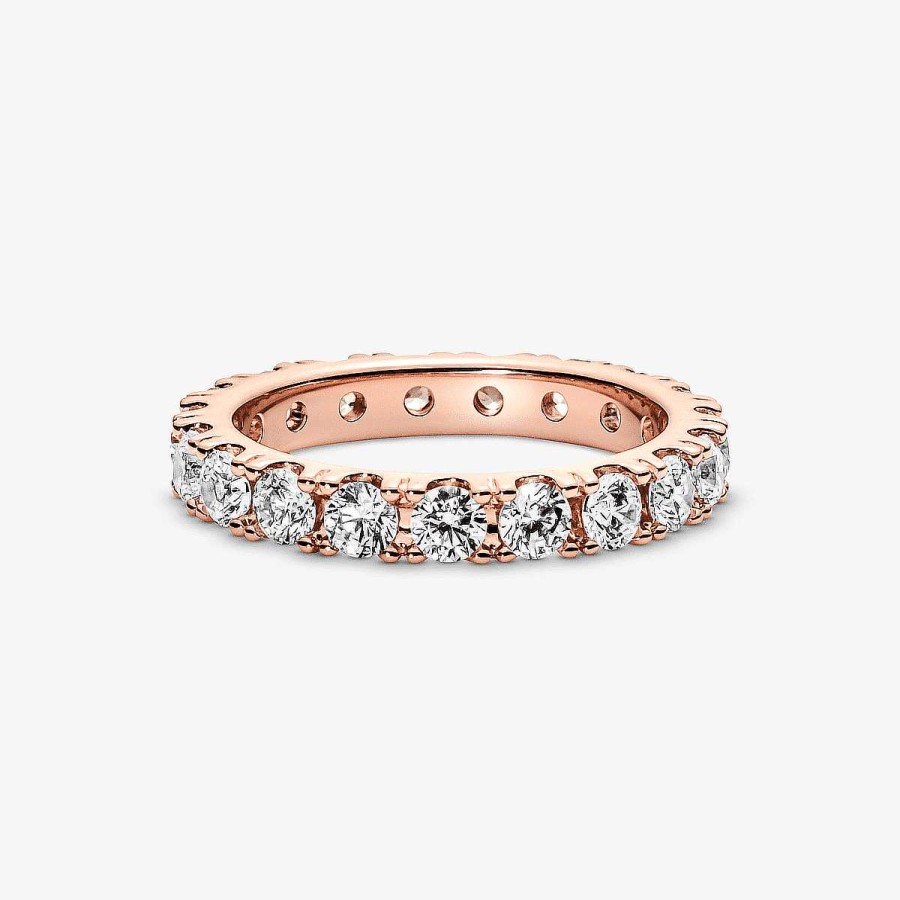 Joyer A Pandora  | Anillo Pandora Eternity Brillante Chapado En Oro Rosa