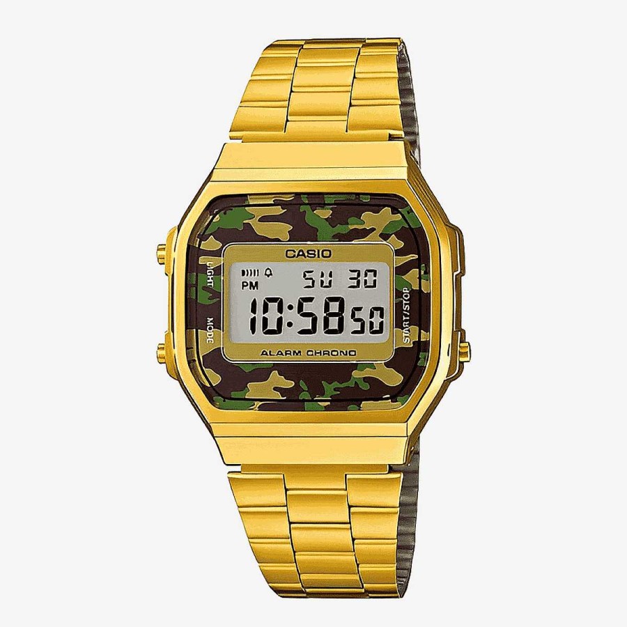 Relojes Casio  | Reloj Casio Vintage Mini Acero Dorado Esfera Camuflaje