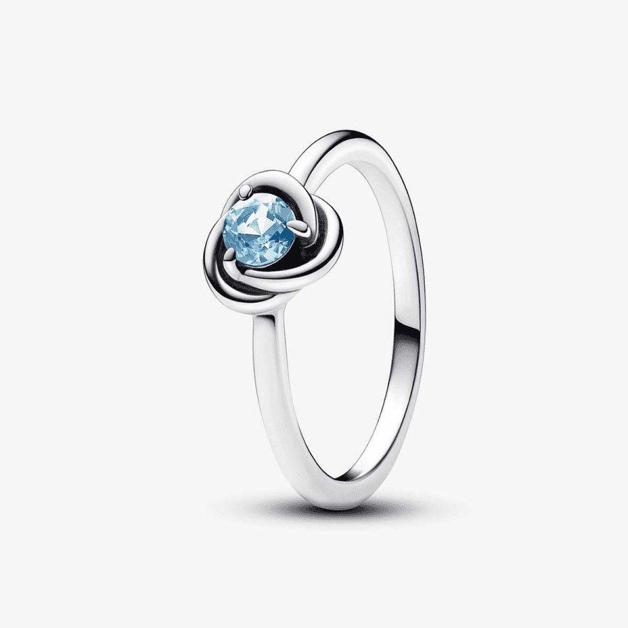 Joyer A Pandora  | Anillo Pandora C Rculo Eternity Azul Aguamarina