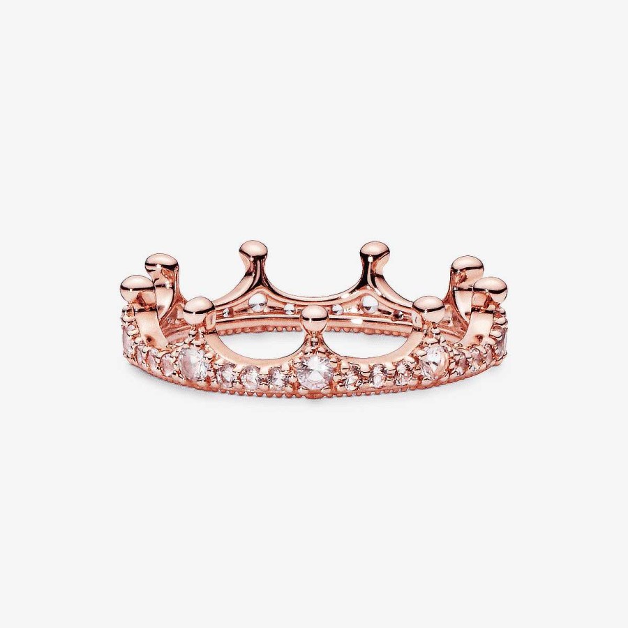 Joyer A Pandora  | Anillo Pandora Corona Brillante Rosa