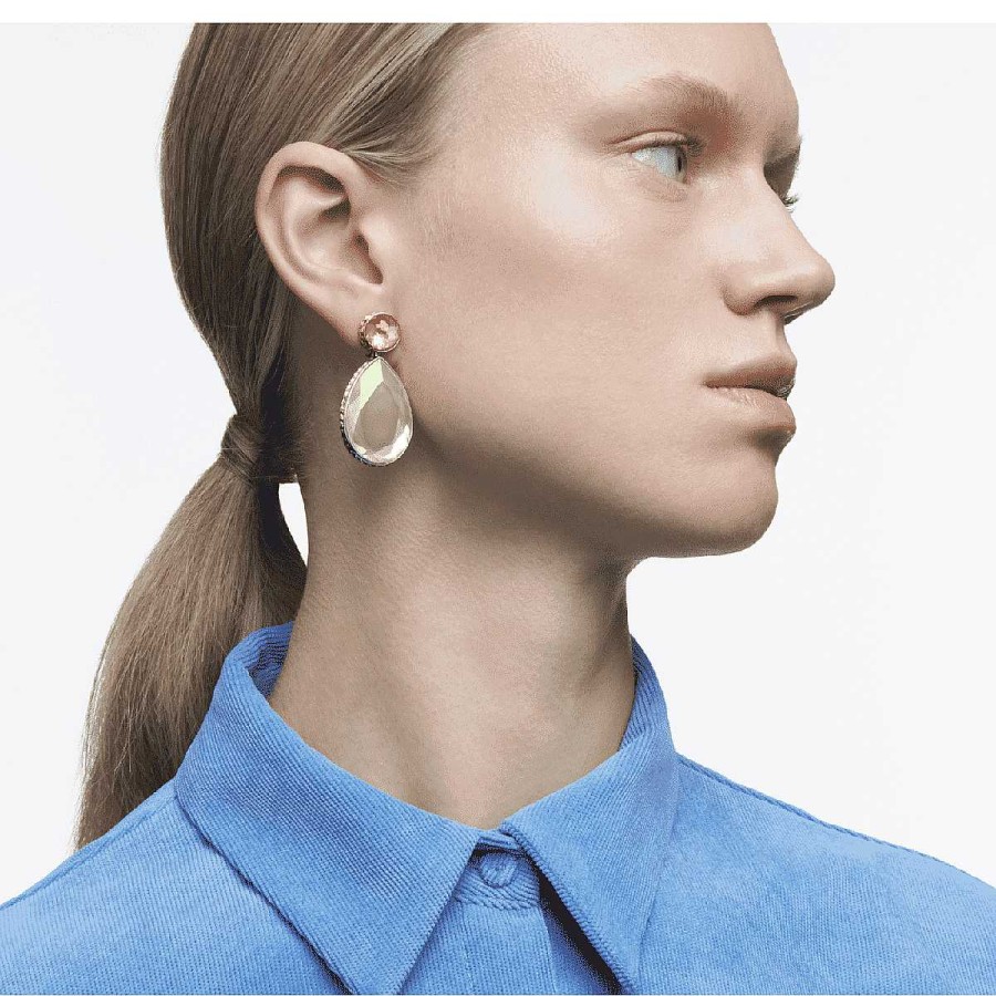 Joyer A Swarovski  | Pendientes De Clip Orbita Swarovski Ba Ados En Rodio
