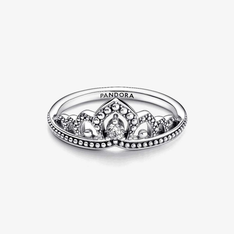 Joyer A Pandora  | Anillo Pandora Tiara Real De Cuentas