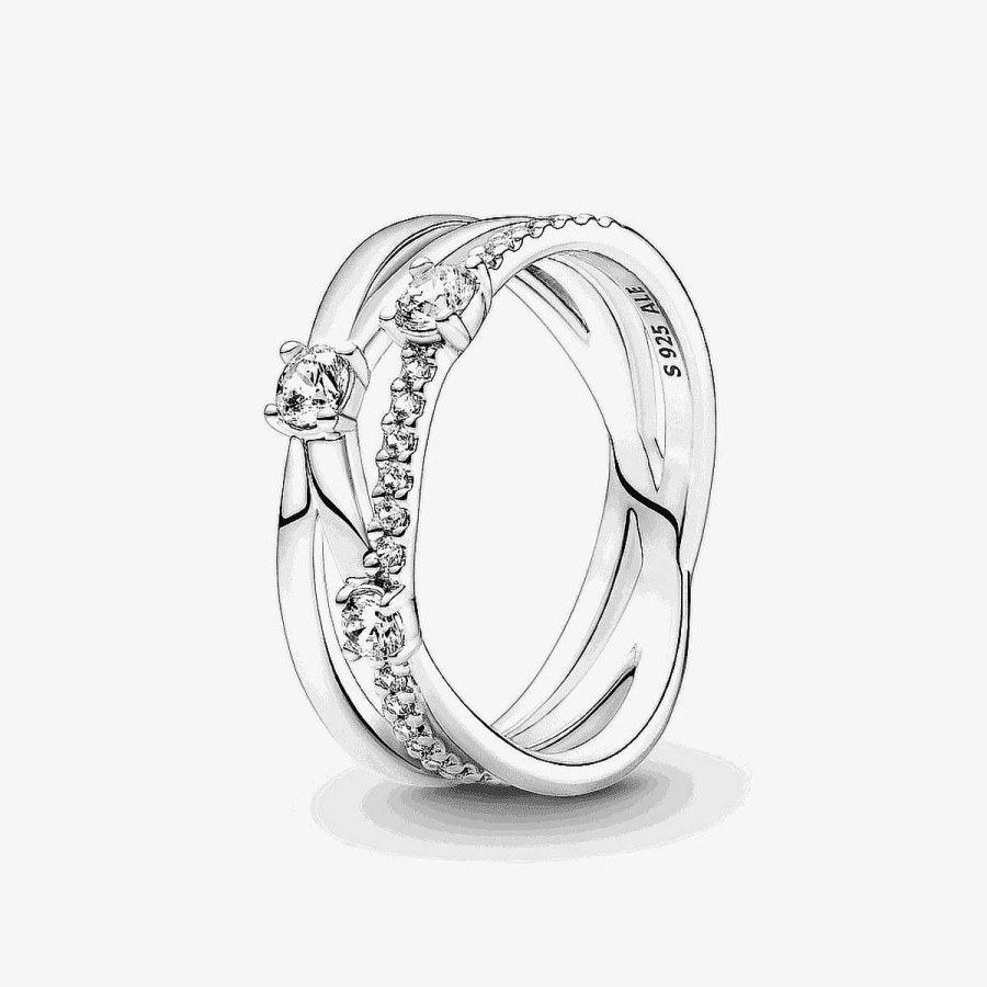Joyer A Pandora  | Anillo Pandora Triple Alianza Brillante