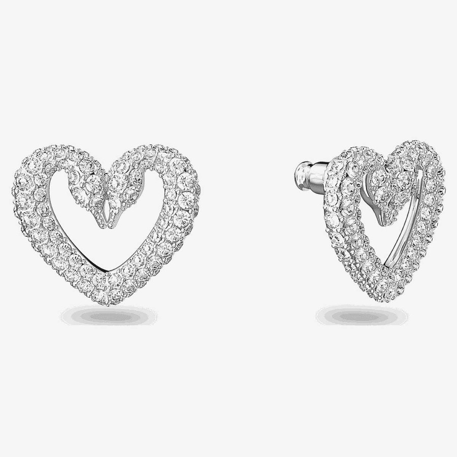 Joyer A Swarovski  | Pendientes De Bot N Una Swarovski Ba Ados En Rodio