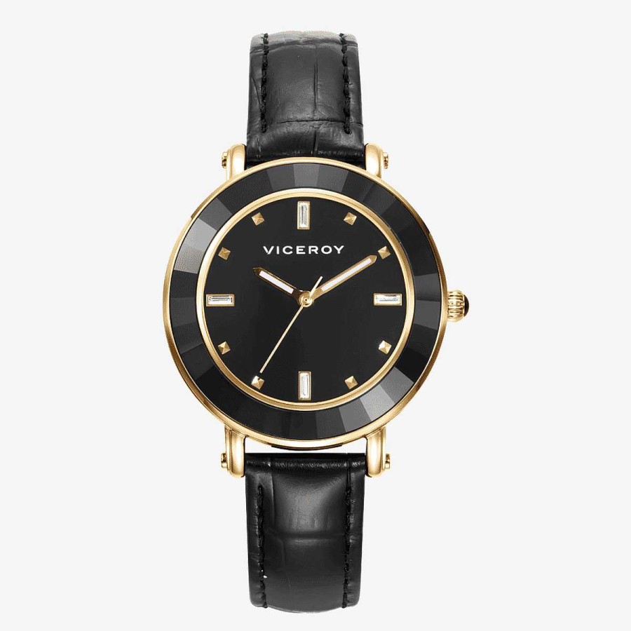 Relojes Casio  | Reloj Viceroy Pack Chic, Brazalete Piel Negro, Esfera Negra