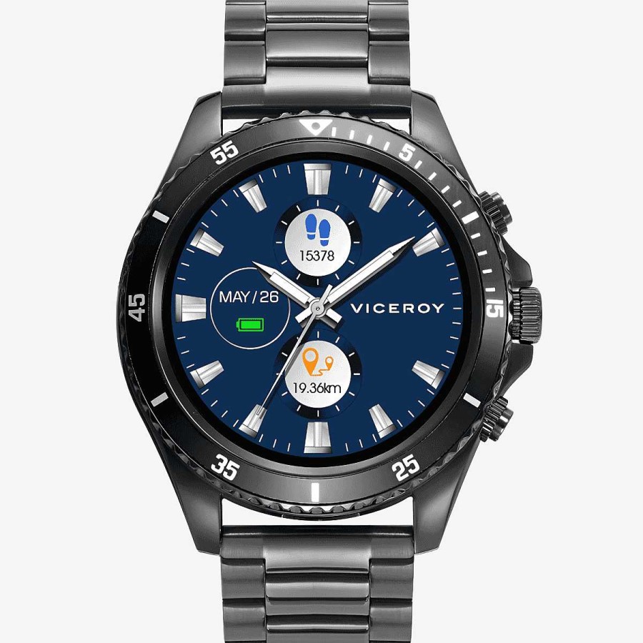 Relojes Viceroy  | Reloj Viceroy Smartwatch Smartpro, Dobre Brazalete Silicona Y Acero Gris
