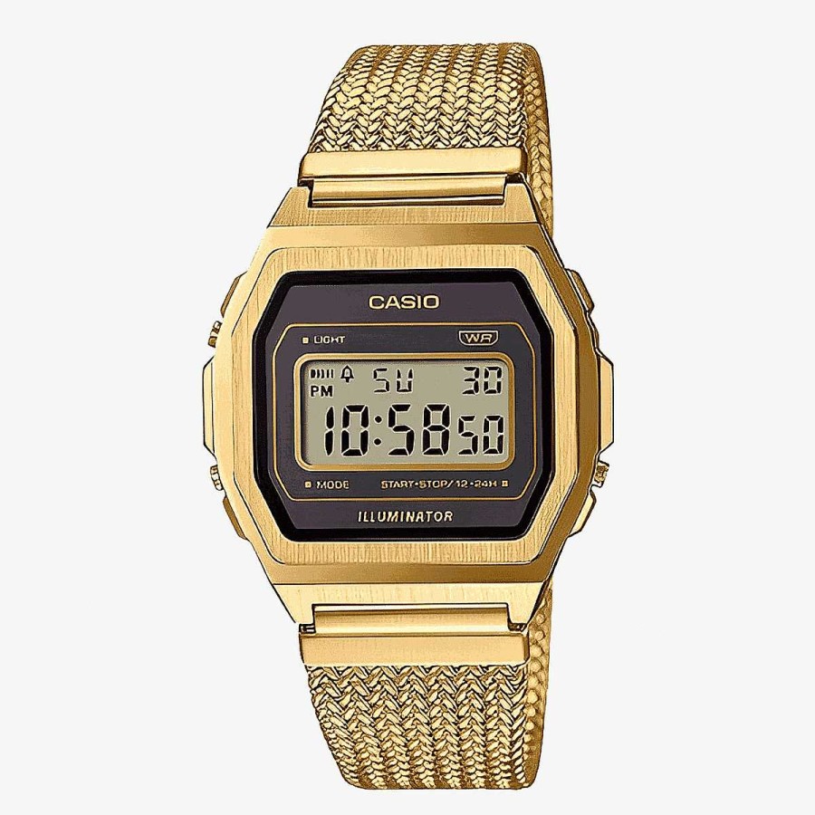 Relojes Casio  | Reloj Casio Vintage Premium Acero Dorado Esfera Marr N