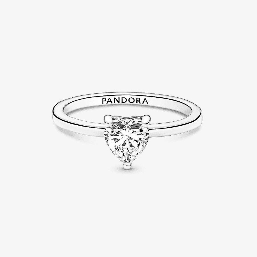 Joyer A Pandora  | Anillo Pandora Solitario Coraz N Brillante