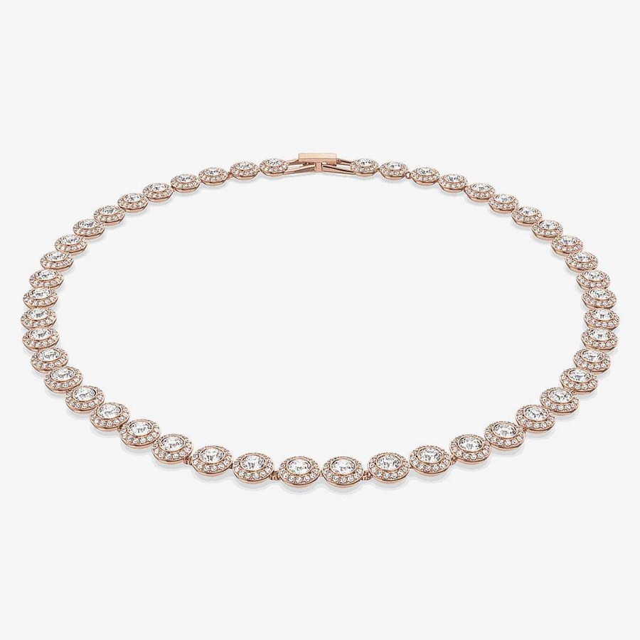 Joyer A Swarovski  | Collar Angelic Swarovski Chapado En Oro Rosa