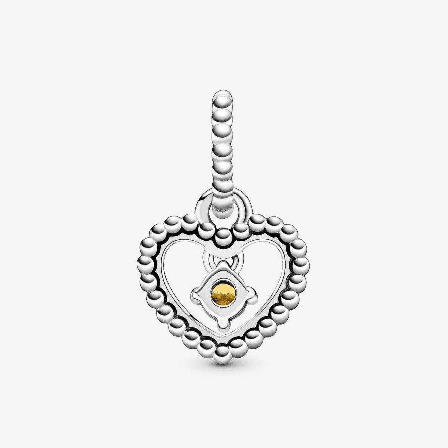 Joyer A Pandora  | Charm Colgante Pandora Coraz N De Esferas Miel