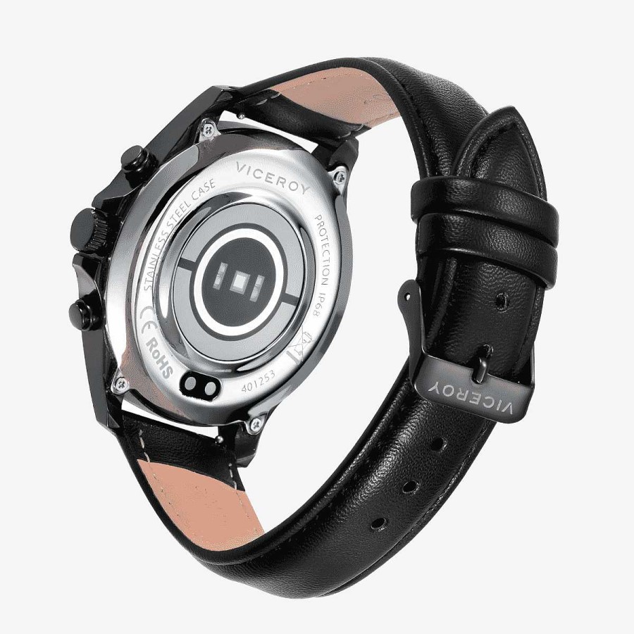 Relojes Viceroy  | Reloj Viceroy Smartwatch Smartpro, Doble Brazalete Piel Y Malla Acero Negro