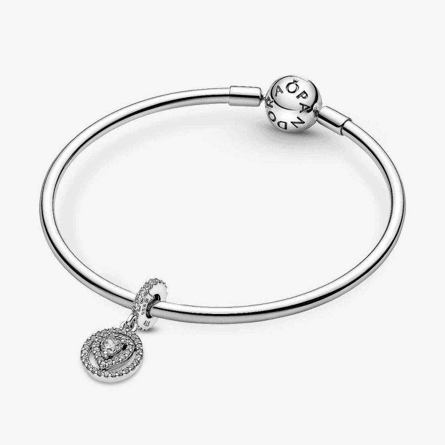 Joyer A Pandora  | Charm Colgante Pandora Coraz N Doble Halo Brillante