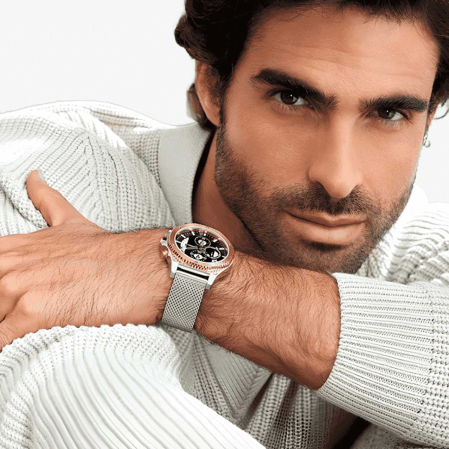 Relojes Viceroy  | Reloj Viceroy Magnum Juan Betancourt, Brazalete Malla Acero Plateado, Esfera Lila