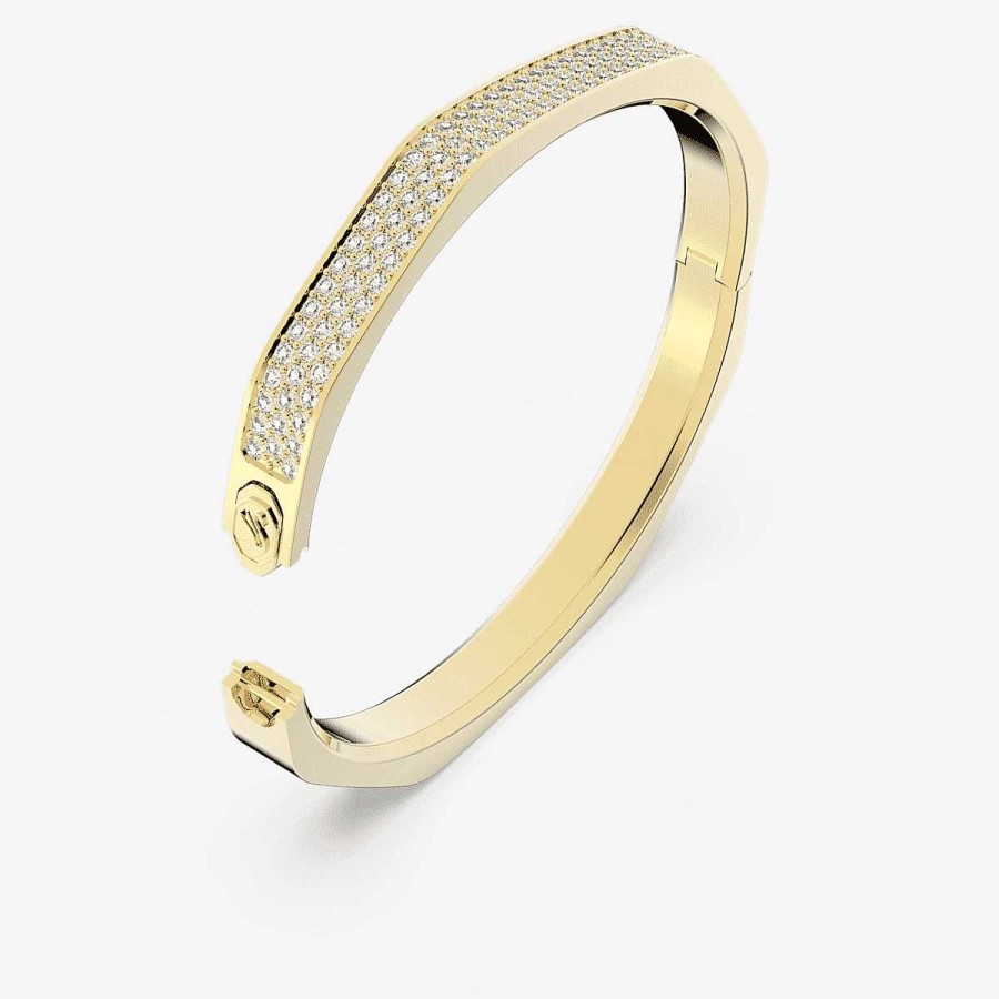 Joyer A Swarovski  | Brazalete Dextera Swarovski Chapado En Oro