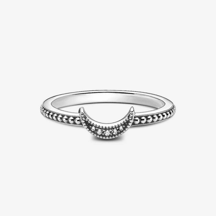 Joyer A Pandora  | Anillo Pandora De Esferas Luna Creciente