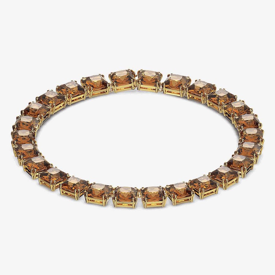 Joyer A Swarovski  | Collar Millenia Marr N Swarovski Chapado En Oro