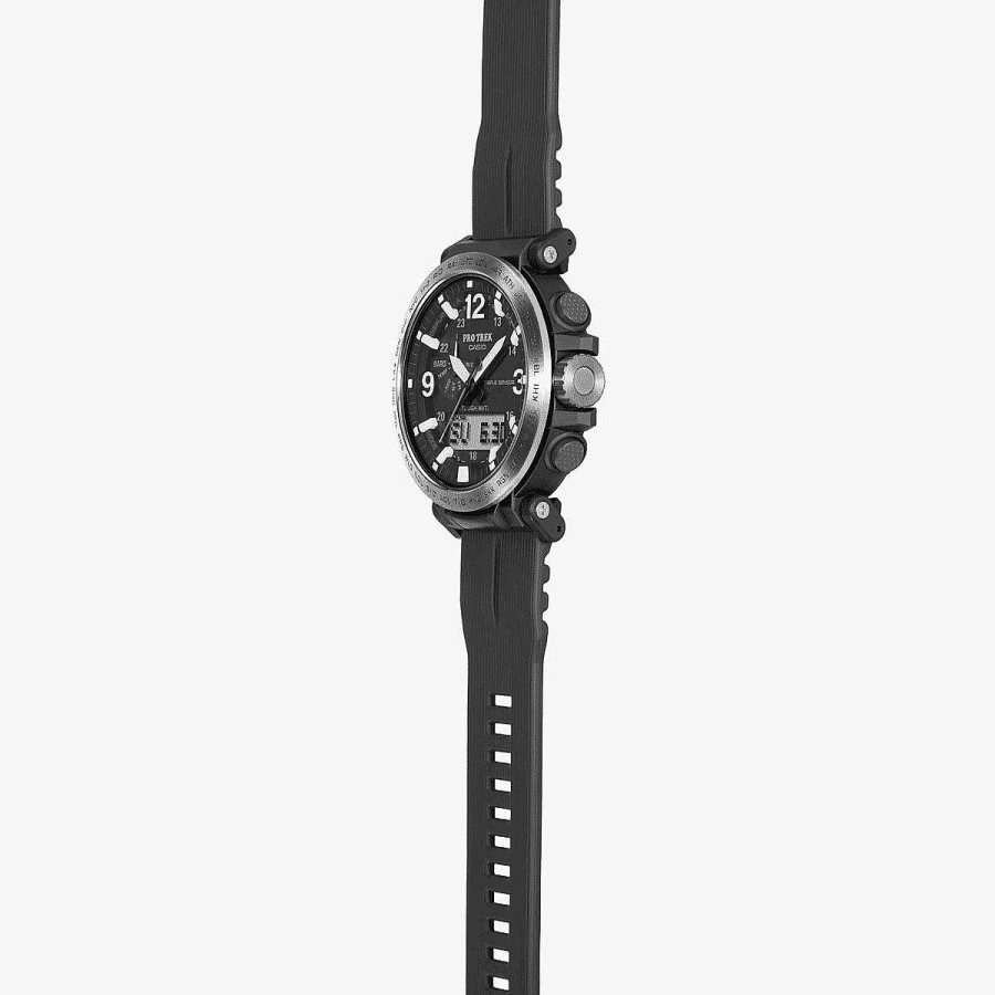 Relojes Casio  | Reloj Casio Pro Trek Pl Stico Negro Detalles En Naranja