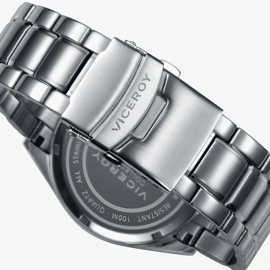 Relojes Viceroy  | Reloj Viceroy Magnum, Cron Grafo, Brazalete Acero Plateado, Esfera Bicolor