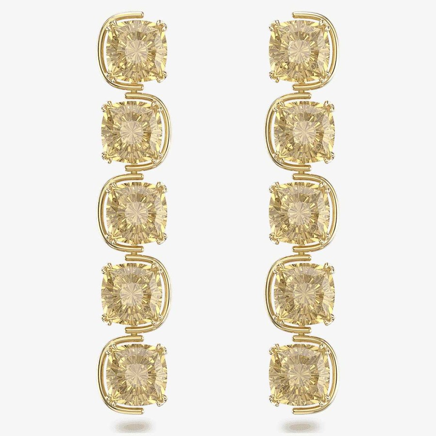 Joyer A Swarovski  | Pendientes Harmonia Swarovski Chapados En Oro