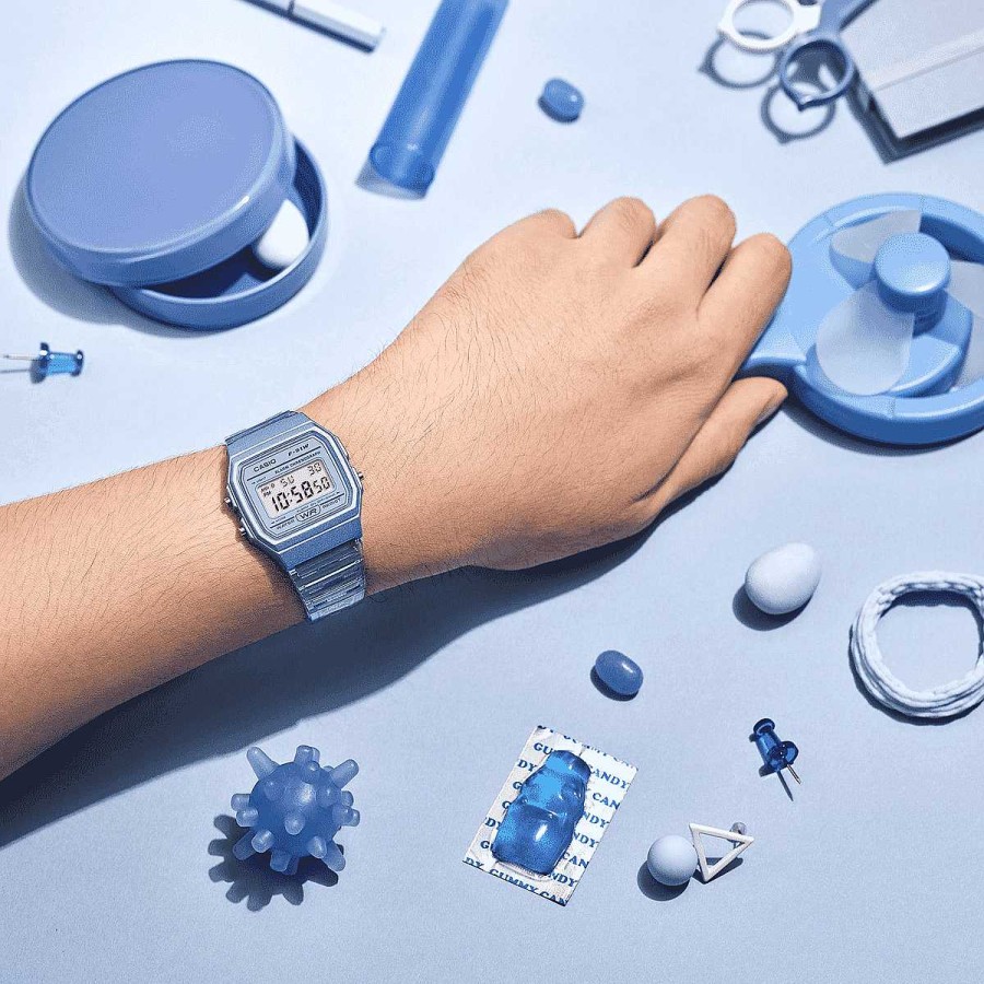Relojes Casio  | Reloj Casio Collection Brazalete Pl Stico Transparente Azul