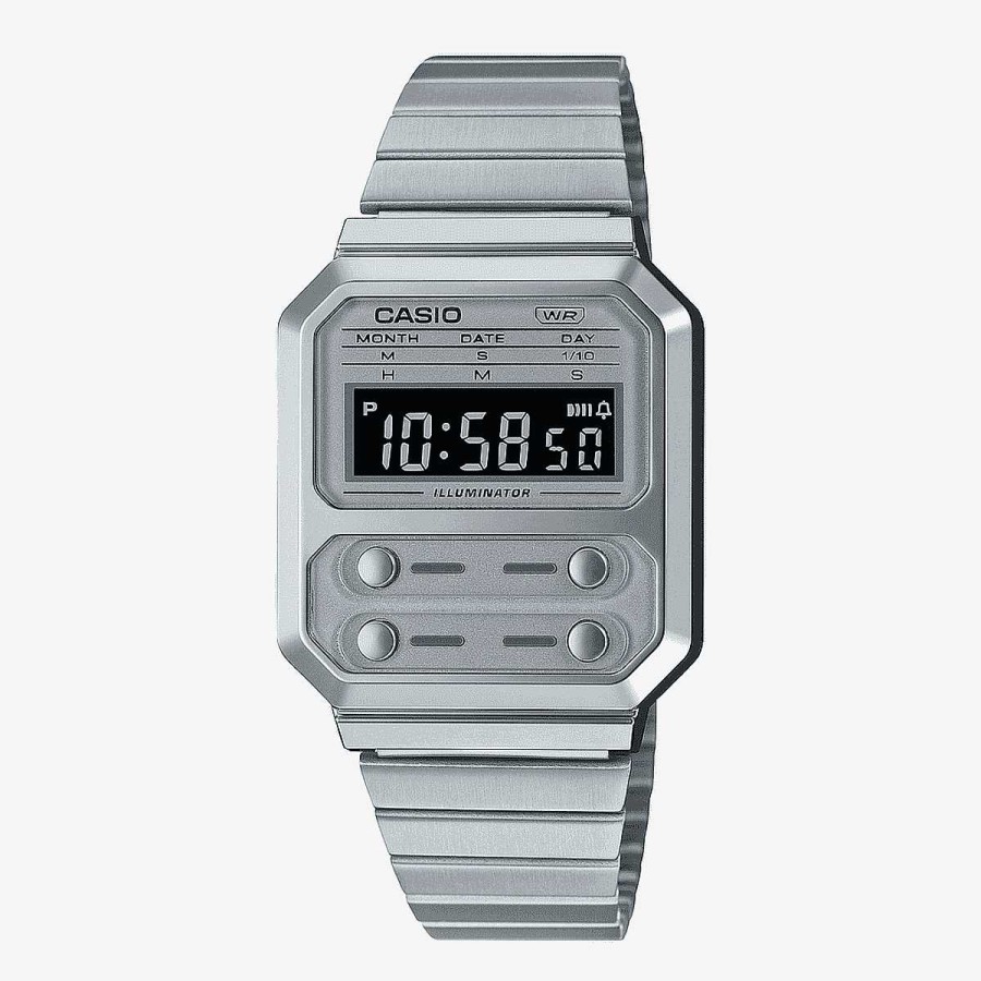 Relojes Casio  | Reloj Casio Vintage Edgy Collection Acero Plateado Esfera Plateada