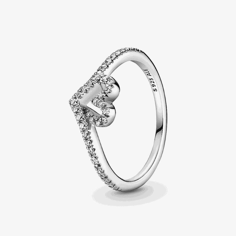 Joyer A Pandora  | Anillo Pandora En Plata De Ley Coraz N Deseo Brillante