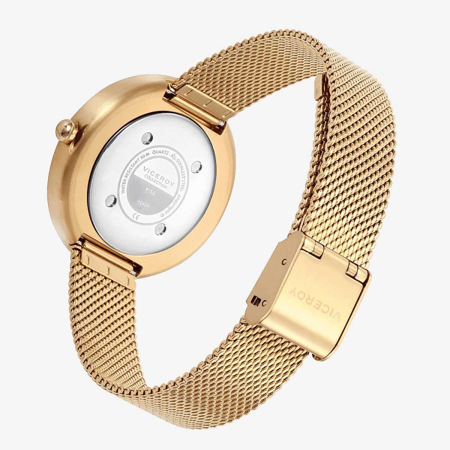Relojes Viceroy  | Reloj Viceroy Kiss, Brazalete Malla Acero Dorado, Esfera Verde