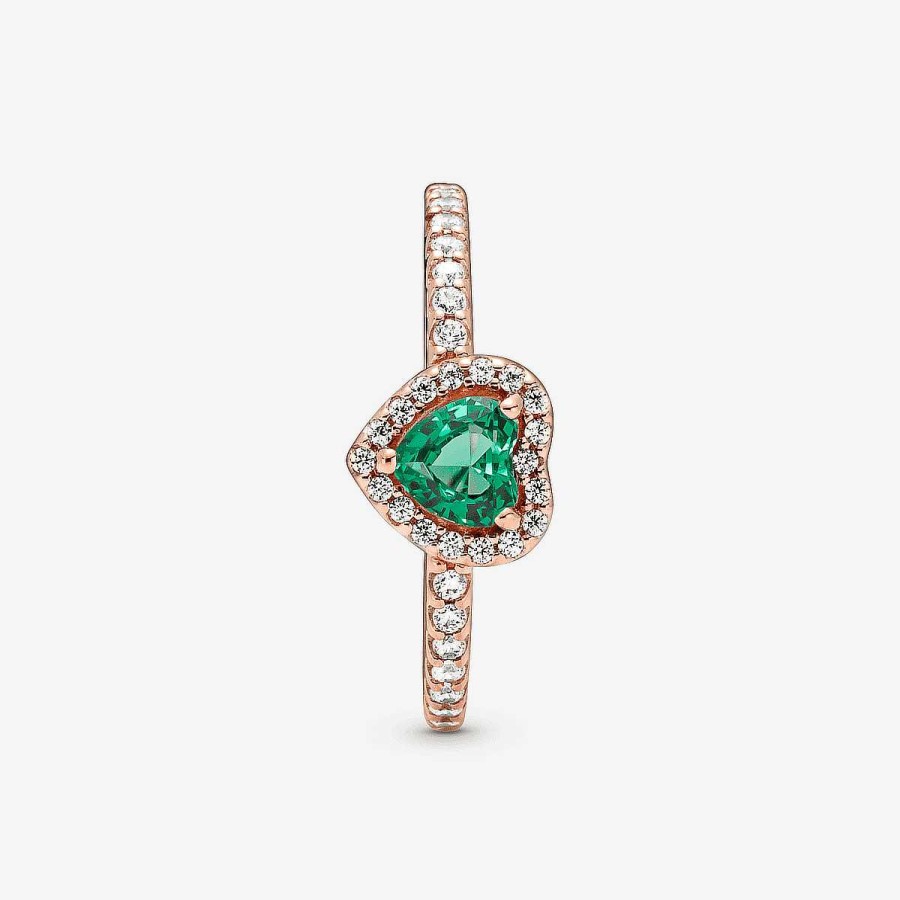 Joyer A Pandora  | Anillo Pandora Coraz N Brillante Elevado Verde