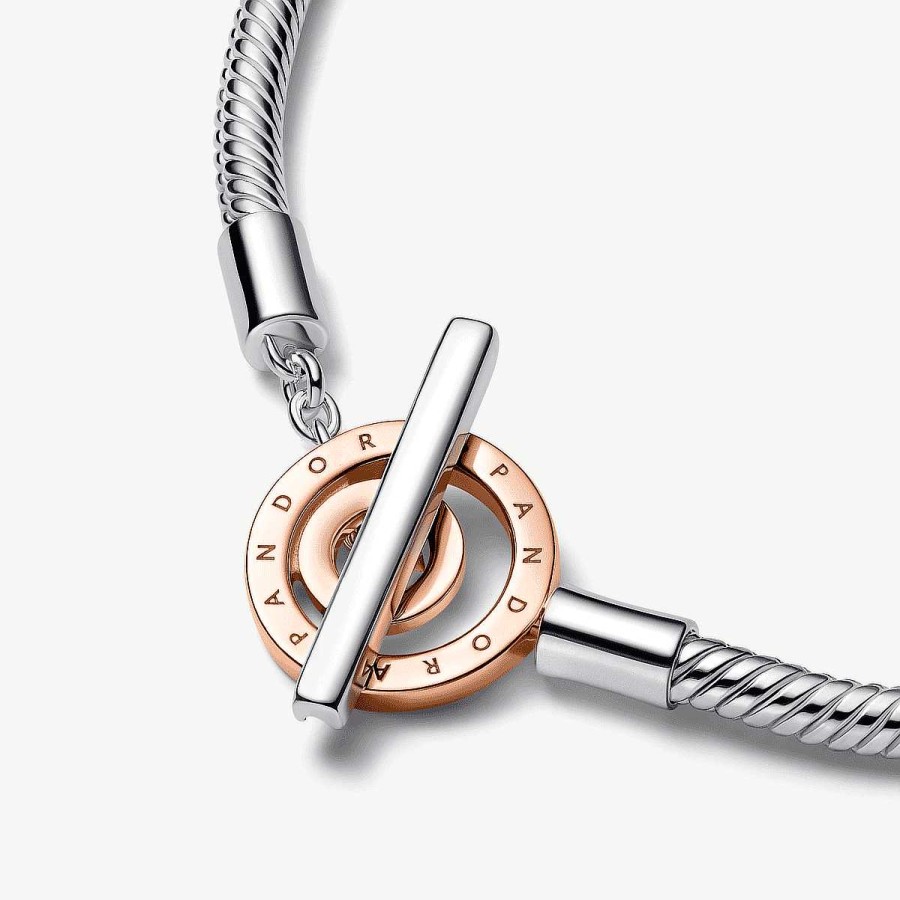 Joyer A Pandora  | Pulsera Pandora Signature Cadena De Serpiente Cierre En T