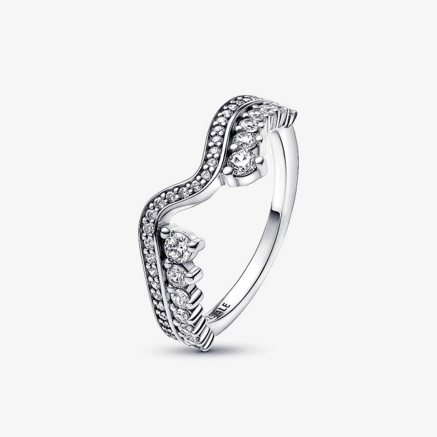 Joyer A Pandora  | Anillo Pandora Ola Asim Trica Brillante