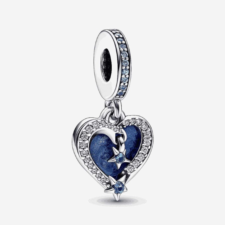 Joyer A Pandora  | Charm Colgante Pandora Doble Coraz N Estrella Fugaz