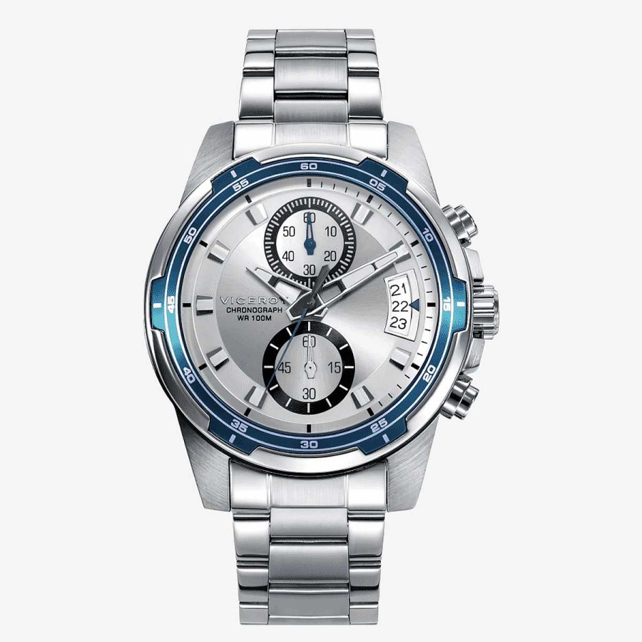 Relojes Viceroy  | Reloj Viceroy Heat, Cron Grafo, Brazalete Acero Plateado, Esfera Plateada