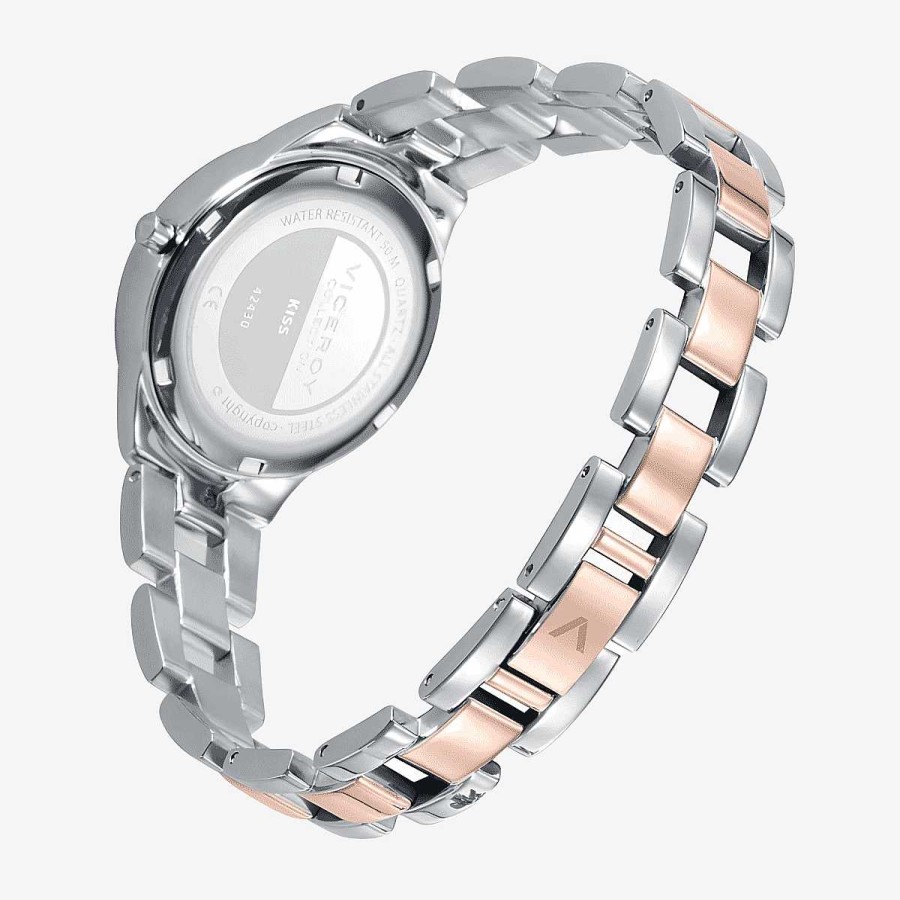 Relojes Viceroy  | Reloj Viceroy Kiss, Brazalete Acero Bicolor, Esfera Negra