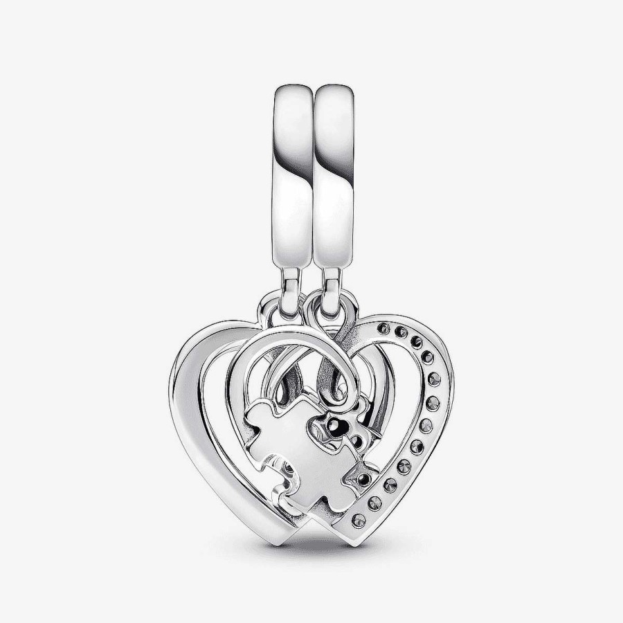 Joyer A Pandora  | Charm Colgante Pandora Divisible Puzzle Corazones De La Amistad