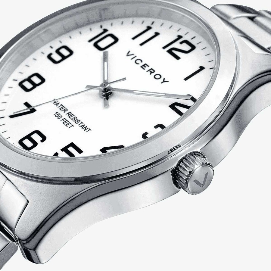 Relojes Viceroy  | Reloj Viceroy Cl Sico, Brazalete Acero Plateado, Esfera Blanca, Hombre