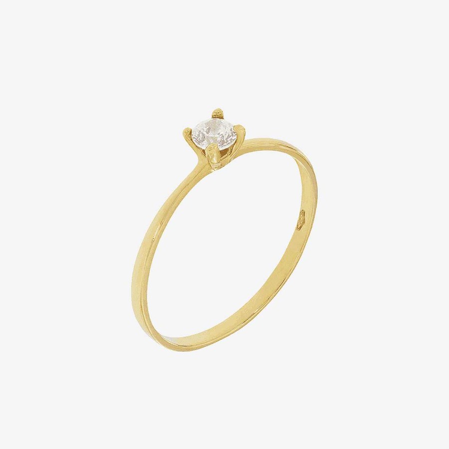 Joyer A Castejón  | Anillo Solitario Circonita Oro Amarillo