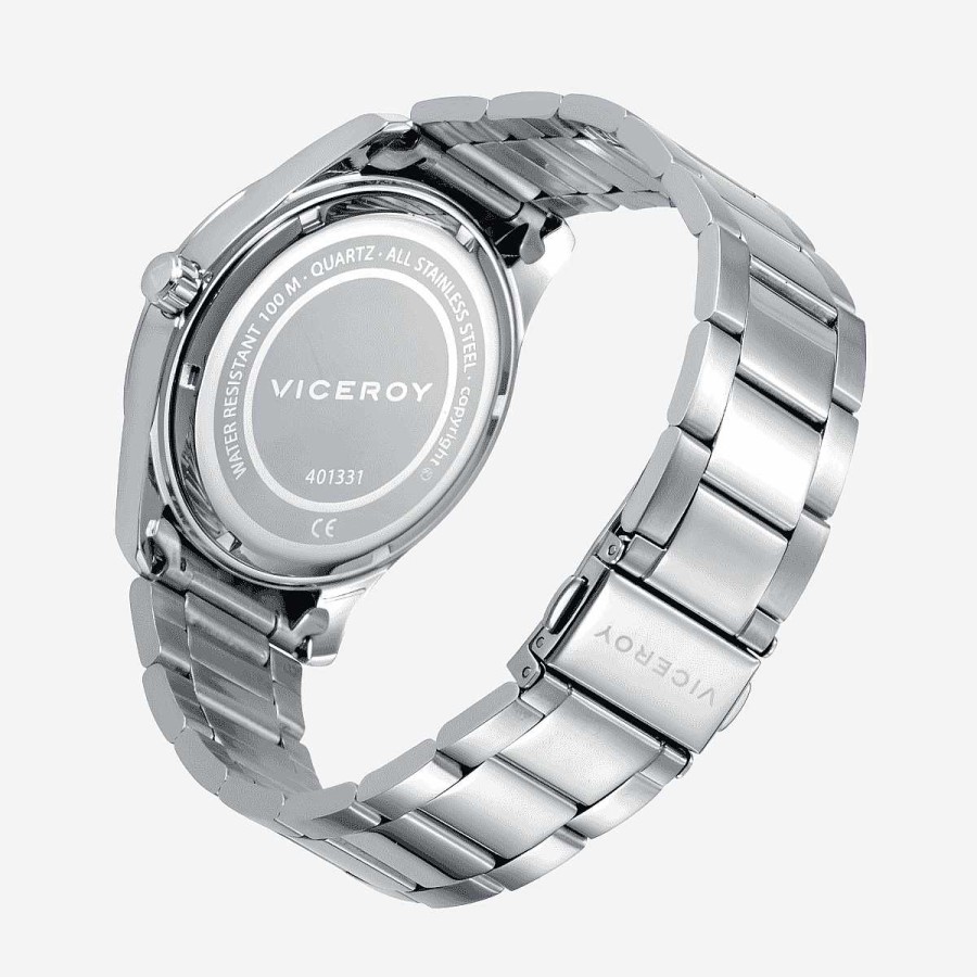 Relojes Viceroy  | Reloj Viceroy Pack Magnum, Brazalete Acero Plateado, Esfera Negra