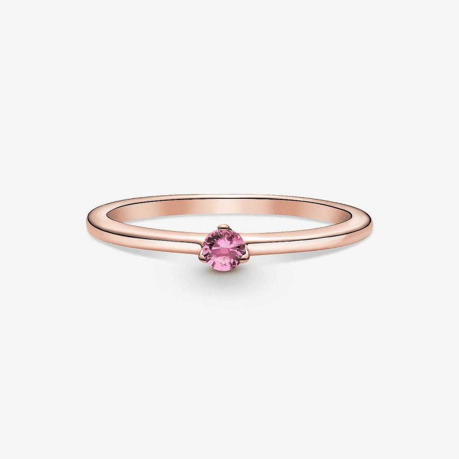 Joyer A Pandora  | Anillo Pandora Solitario Rosa