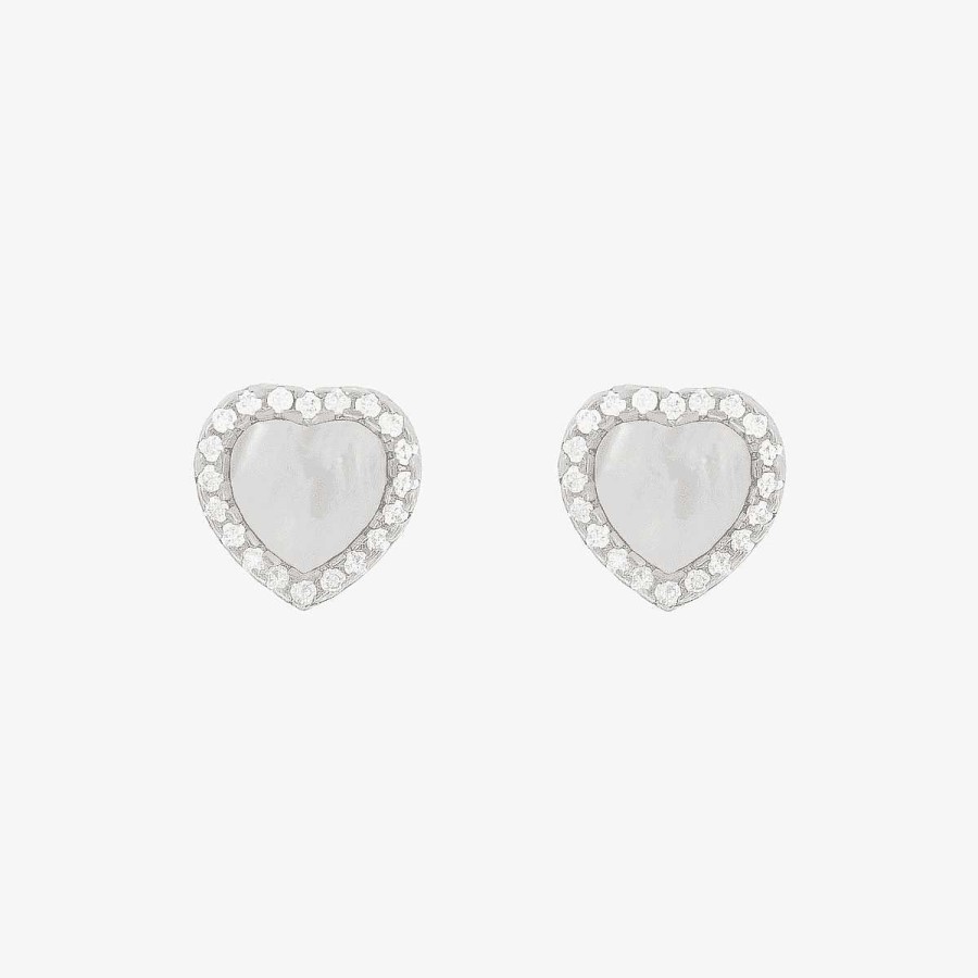 Joyer A B&U  | Pendiente De Plata Heart White